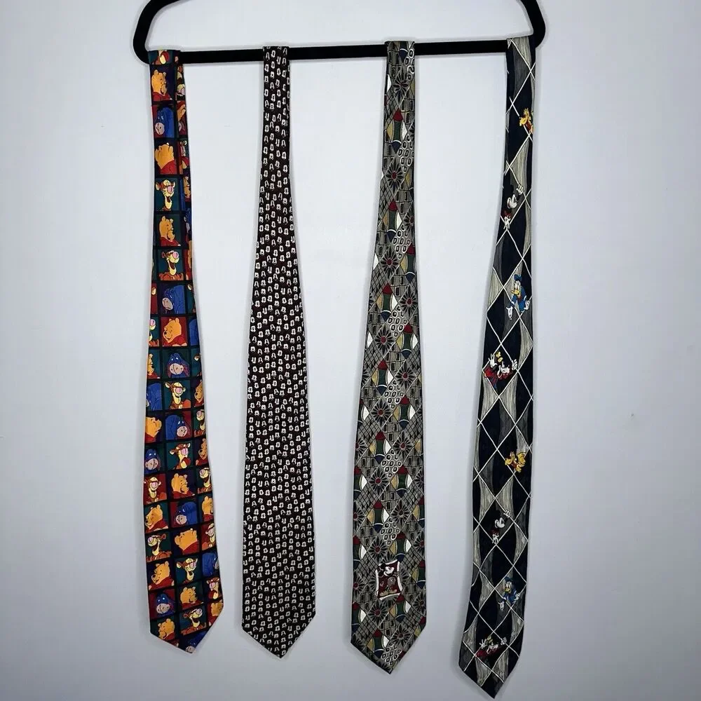 Vintage Log Of 3 Disney Neck Ties Mickey Mouse Pooh Donald Duck Goofy - Picture 2 of 4